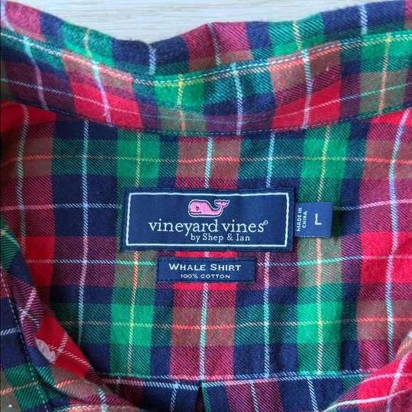 Vineyard Vines Red and Green Plaid Shirt - Picture 3 of 5